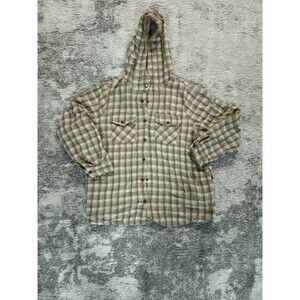 Plaid Teddy Hooded Jacket Women’s Size XL Brown Fuzzy Soft